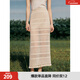 ELLE法式鏤空設計感開(kāi)叉半身裙女2025夏季新款時(shí)髦通勤小眾直筒裙 米白 M