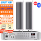 先科（SAST）SA-9019室外防水圓弧音柱100W壁掛式戶(hù)外音響喇叭功放套裝公共廣播學(xué)校校園商場(chǎng)店鋪音箱一拖二