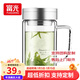 富光玻璃杯把手雙層玻璃杯大容量泡茶杯男商務(wù)茶水分離辦公會(huì )議水杯子 700B本色 印花520ml