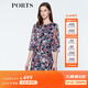 PORTS寶姿  春夏新品女裝優(yōu)雅印花系帶連衣裙A字裙LN8D134HPP027 黑色印花 S (4)