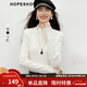 紅袖（hopeshow）木耳邊毛針織衫2025冬季新款女裝半高領(lǐng)打底巨好看輕熟百搭上衣 米白004 M