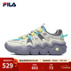 FILA斐樂(lè )官方新款女子籃球鞋夏季透氣低幫休閑運動(dòng)鞋老爹鞋 白蘆筍/神秘灰-WF 40