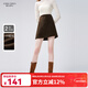 秋水伊人新中式簡(jiǎn)約毛呢半身裙冬季新款女裝國風(fēng)百搭短裙 咖啡 L