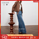 三彩2025秋季新款牛仔褲收腰休閑褲直筒褲九分褲復古水洗M