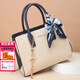 喵小姐輕奢高端品牌女士手提包包女包新款媽媽托特包簡(jiǎn)單大方高級感小眾 白配藍(時(shí)尚休閑百搭通勤大容量)