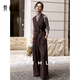 梵希蔓咖色上班通勤套裝女26年冬季新款馬甲打底衫直筒長(cháng)褲三件套 30502 咖啡色 M （建議100-110斤）