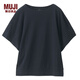 MUJI MUJI 女式 莫代爾棉 寬版蝙蝠袖T恤 海軍藍 XS-S