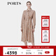 PORTS寶姿女裝秋季新款襯衫裙“韻律Logo”彈力束腰連衣裙 獅鬃褐色 L (8)