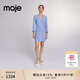 Maje春夏女裝法式時(shí)尚簡(jiǎn)約長(cháng)袖V領(lǐng)單排扣短款收腰修身花呢連衣裙 藍色 S (36)