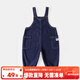 嘟嘟家寶寶褲子春秋韓版兒童寬松背帶褲春款時(shí)尚男童休閑牛仔褲女 深藍色 110