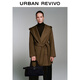 UR冬季新款女裝琥珀流光風(fēng)連帽腰帶含羊毛大衣UWM150080 咖棕 S