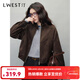朗文斯?。↙.WEST）麂皮絨短外套女2025冬季新款又a又颯百搭立領(lǐng)夾克上衣 咖啡 M