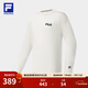 FILA 斐樂(lè )官方男子針織長(cháng)袖衫2025秋新款網(wǎng)球運動(dòng)簡(jiǎn)約寬松圓領(lǐng)長(cháng)T 鷺白-WT L 175/96A/L