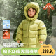 威爾貝魯（WELLBER）男女兒童羽絨服中長(cháng)款加厚棉服外套寶寶白鴨絨面包服25冬綠色130