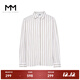 麥檬MM柔軟時(shí)光四季衣櫥條紋襯衫外套商場(chǎng)同款夏秋5F1220491 淺卡其 S