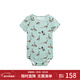 Milkbarn嬰兒短袖包屁衣寶寶衣服哈衣爬服夏季莫代爾童裝 青影雁韻 80cm (12-18月-參考身高73-80cm)