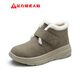 足力健老人鞋加絨女鞋防風(fēng)保暖雪地靴戶(hù)外百搭靴子 卡其綠-女款加絨 38