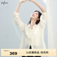 伊芙麗（eifini）蔣欣代言襯衫版型通透飄逸肌理感防曬襯衫女2025新款薄款外套 淺米色 S 80-110斤