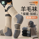 七色紡2雙美利奴羊毛襪子秋冬季男棉襪抗菌防臭加絨加厚中長(cháng)筒雪地襪