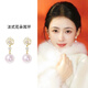 BJYL小香風(fēng)花朵仿珍珠耳釘女生輕奢優(yōu)雅氣質(zhì)高級感耳環(huán)無(wú)耳洞耳夾耳飾 山茶花耳釘（有耳洞款）