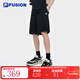 FILA FUSION斐樂(lè )【章昊同款】針織五分褲男季新款時(shí)尚休閑短褲 正黑色-BK M