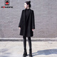 AEMAPE2026春秋加厚大衣女中長(cháng)款西裝領(lǐng)韓版小個(gè)子時(shí)尚毛呢外套上衣女 黑色  L _建議100-120斤