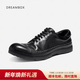 dreambox鈞博重水洗馬皮包頭解放鞋舒適透氣日常徒步戶(hù)外休閑鞋 暗黑色 42