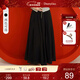 朵以2025秋季新款大擺裙口袋高腰半身裙長(cháng) 黑色 XL
