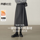 尚都比拉不規則高腰A字半身裙女冬季設計感厚款保暖百褶裙顯瘦氣質(zhì)長(cháng)裙