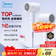 美的（Midea）1億負離子電吹風(fēng) 護發(fā)不傷發(fā)吹風(fēng)機 大功率吹風(fēng)筒 家電國家補貼 FJ208-極地白 1800W 新年禮物推薦