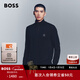 雨果博斯BOSS【含羊絨】 男士2025秋季新款棉羊絨混紡針織夾克 404-深藍色 L