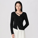 薇迎 VIEA.ING商場(chǎng)同款V領(lǐng)針織衫女2025秋季穿搭新款羊毛衫上衣 黑色 M