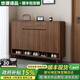 悠源諾品實(shí)木鞋柜家用門(mén)口入戶(hù)柜換鞋凳一體靠墻玄關(guān)柜入戶(hù)鞋柜大容量鞋架 【深胡桃】160*35*101