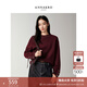 玖姿·安娜蔻優(yōu)雅淑女風(fēng)羊毛金蔥圓領(lǐng)落肩寬松針織衫女2025冬季新款 酒紅 M
