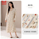 貓人（MiiOW）高端睡裙女2026春秋季新款純棉長(cháng)袖大碼休閑甜美開(kāi)衫可外穿連衣裙 牛奶杏 【純棉&舒適透氣】 M