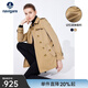 Navigare意大利小帆船經(jīng)典通勤風(fēng)衣女秋季中長(cháng)款翻領(lǐng)外套單排扣易打理大衣 中卡其 L