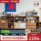 小半家具實(shí)木邊柜北歐風(fēng)櫻桃木家用客廳中古可移動(dòng)多功能模塊組合柜 C洞洞移門(mén)柜