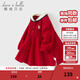戴維貝拉（DAVE＆BELLA）純棉兒童連衣裙學(xué)院風(fēng)女童公主裙春季新款女寶寶童裙小童裙子 紅色【現貨】 110 cm（建議身高100-110cm）