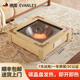 EVANLEY德國實(shí)木取暖器烤火爐家用烤火盆電火盆烤火箱電火爐桌下暖腳神器大功率烘腳正方形客廳臥室電烤爐 高級原木色52*52 【碳晶盤(pán)發(fā)熱+智能溫控】