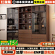 紅森集ENF級歐松板書(shū)柜玻璃門(mén)展示柜家用客廳實(shí)木手辦一體整墻到頂書(shū)架 01+02+03【ENF級歐松板】