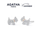 AGATHA/璦嘉莎 法蘭西小狗銀耳釘女 新年生日禮物送女友高級感耳飾 銀色