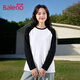 班尼路（Baleno）撞色插肩袖長(cháng)袖T恤女2026春秋款美式復古寬松休閑學(xué)院風(fēng)百搭上衣