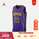 耐克喬丹洛杉磯湖人隊男子透氣美式球衣速干JORDAN NBA DO9530 508全域紫/勒布朗·詹姆斯 23 L