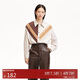 VEROMODA 襯衫2024早秋新款拼色豎條紋針織拼接單排扣休閑通勤324405019