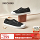 斯凱奇（Skechers）女平底鞋秋季網(wǎng)面蕾絲透氣鞋子女士時(shí)尚低幫113821 黑色/BLK 37