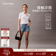 Calvin KleinJeans25夏季女士性感辣妹潮流美式復古ck高腰淺色洗水牛仔短褲