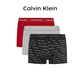 Calvin KleinCK 秋季新品男士舒適經(jīng)典平角內褲3條裝套裝 QYP黑/灰/紅3條 XL