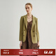 麥檬【限量特惠/撿漏】西裝外套女春薄款休閑芥末綠色西服5C8111601 芥末綠 西裝 S