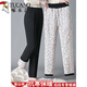 啄木鳥(niǎo)媽媽絲棉褲冬季絲絨加厚外穿高腰直筒中老年婦女褲奶奶保暖休閑褲 黑色 3XL 建議(120-130斤)