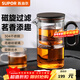 蘇泊爾（SUPOR）磁吸飄逸杯過(guò)濾泡茶壺全玻璃耐高溫一鍵茶水分離神器非按壓 飄逸杯550ml